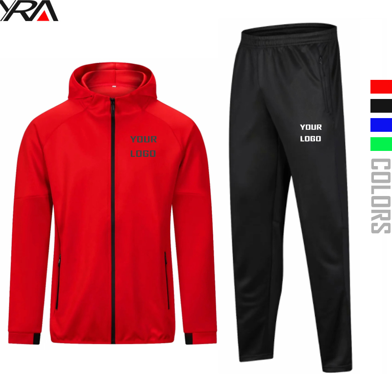 Custom Men's Training Set Jogging Wear Track Suit For Men Polyester Sportswear Men Tracksuit Training Uniforms 