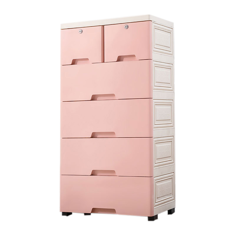 Abs Material Mdf Top Colorful Drawer Clothes Cabinets 4 Layers,5 Layers Plastic Storage Cabinet 