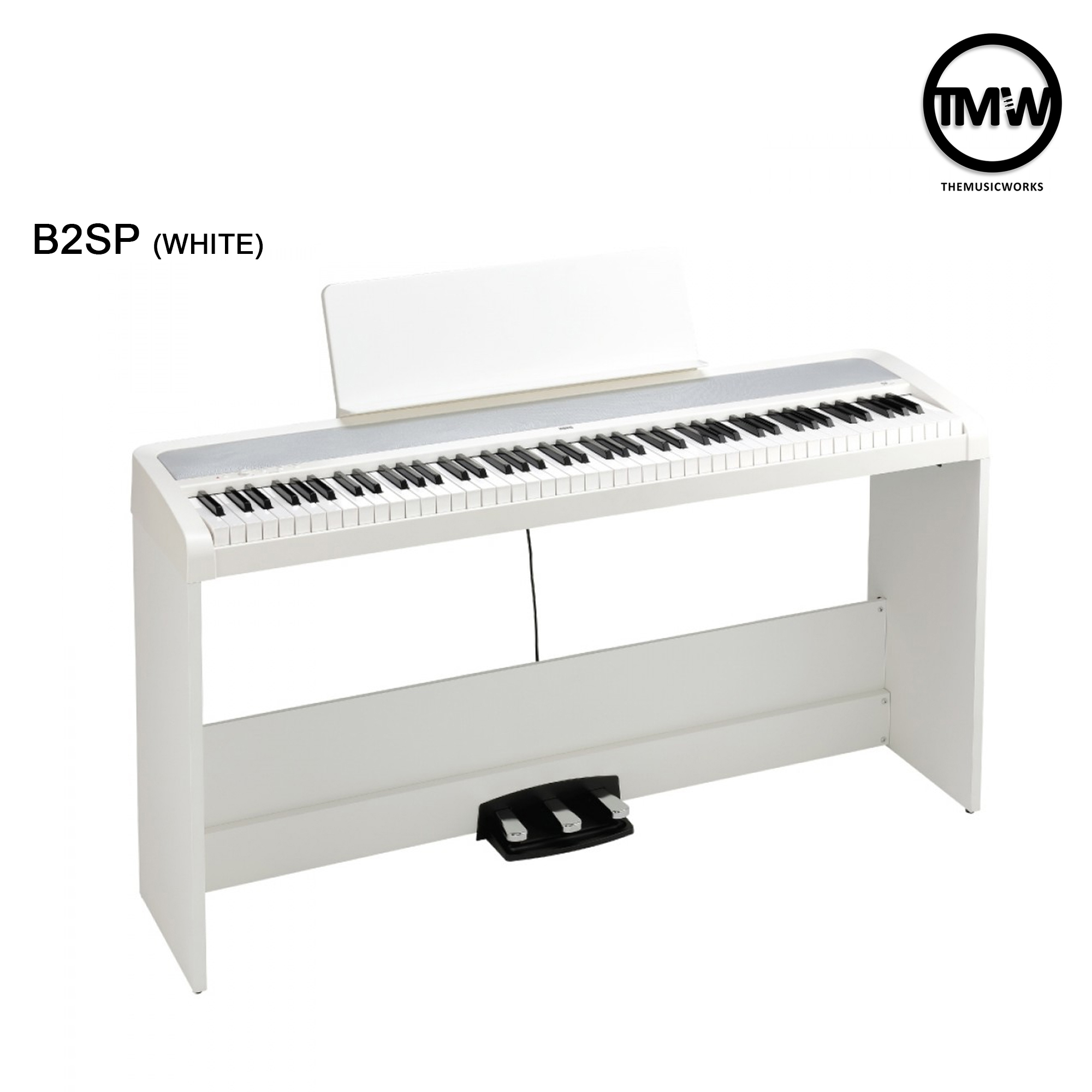 [PRE-ORDER] KORG B2SP (Black/White) Digital Portable Electronic Piano Keyboard 88 Keys Natural Weighted Hammer - Adaptor Adjustable Bench Cleaning Keys Cloths Metronome - Absolute The Music Works Stor