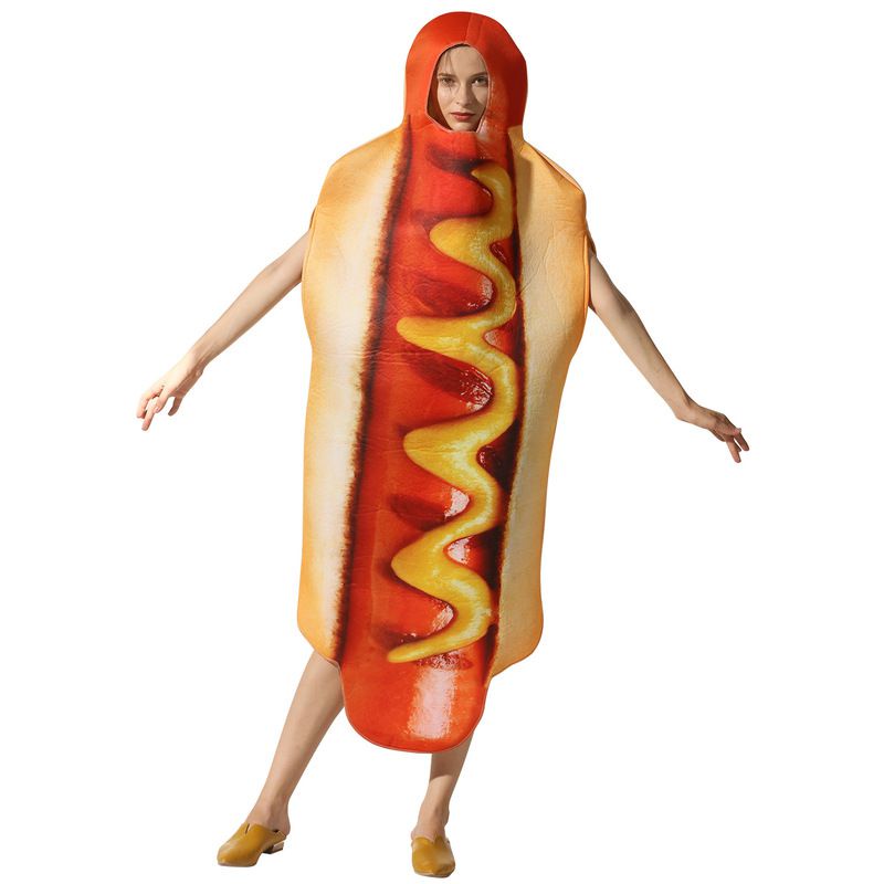 MUGE Carnival Party Funny Food Cosplay Halloween Costume For Adult Christmas Family Fancy Dress Hot Dog Outfits Kids