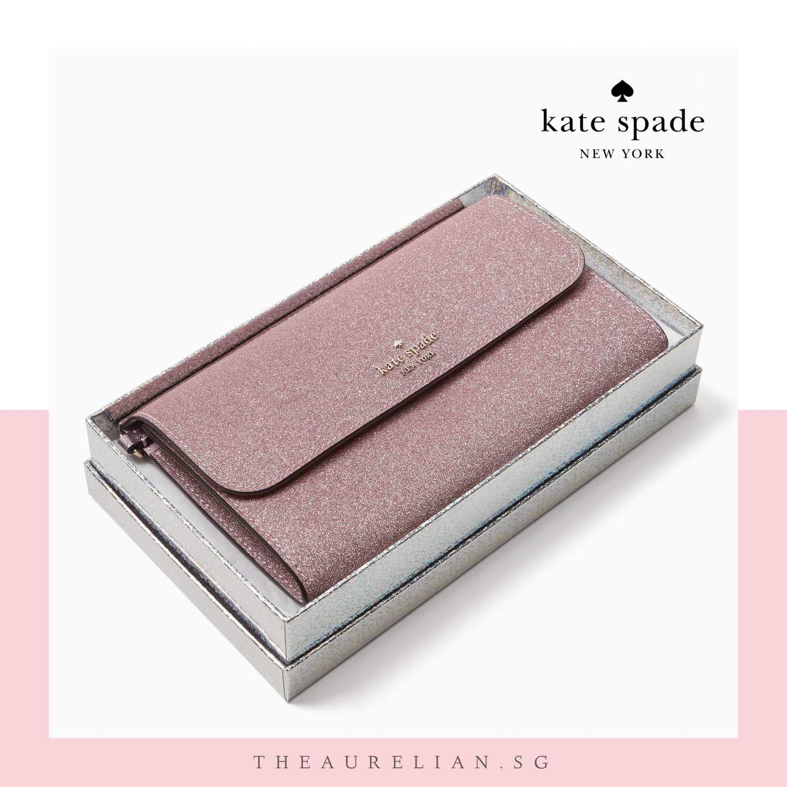 Kate Spade Lola Glitter Medium Phone Wristlet (+gift box)【brand new without tag】