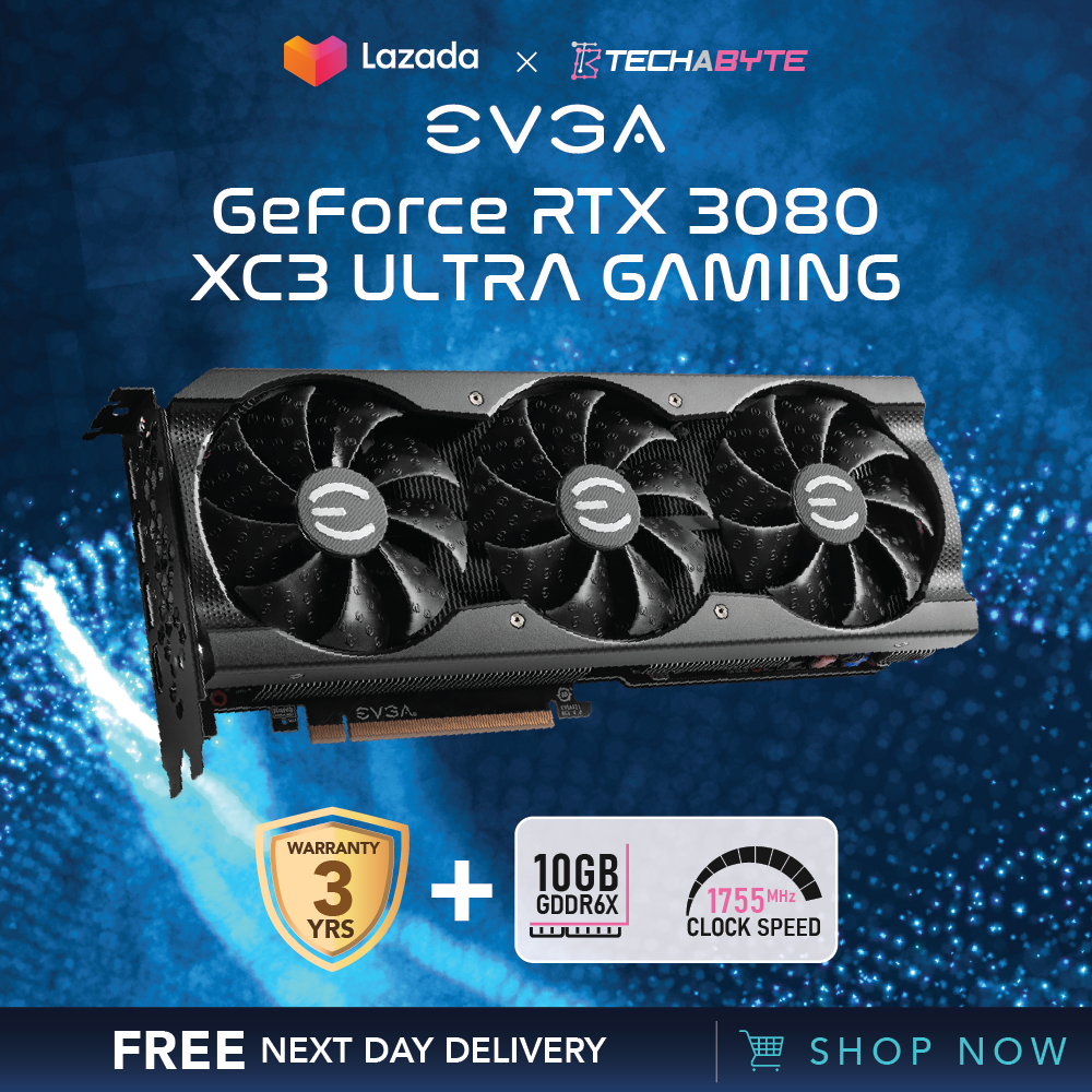 EVGA RTX 3080 XC3 Ultra Gaming LHR Graphics Card (FREE NEXT BUSINESS DAY DELIVERY)